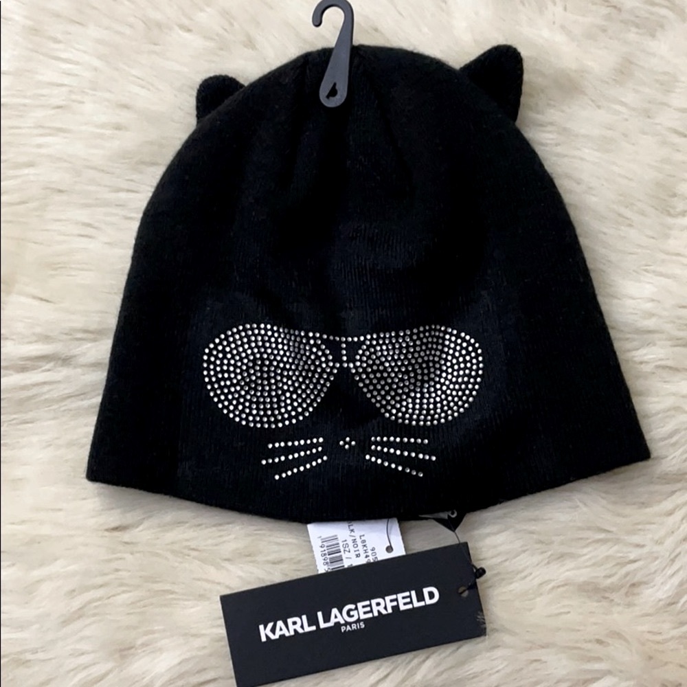 NWT Karl Lagerfeld cat beanie